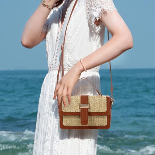 Fecialy Straw Purses for Women Straw Crossbody Bags Beach Handbag Summer Raffia Purses Woven Shoulder Clutch Bag2
