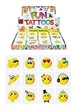 Henbrandt Lot de 72 tatouages temporaires Smiley pour bonbonnière/sacs à surprises