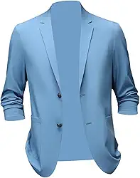 Conjunto de Blazer Masculino Moderno para Homens Ativos, Azul 3XL