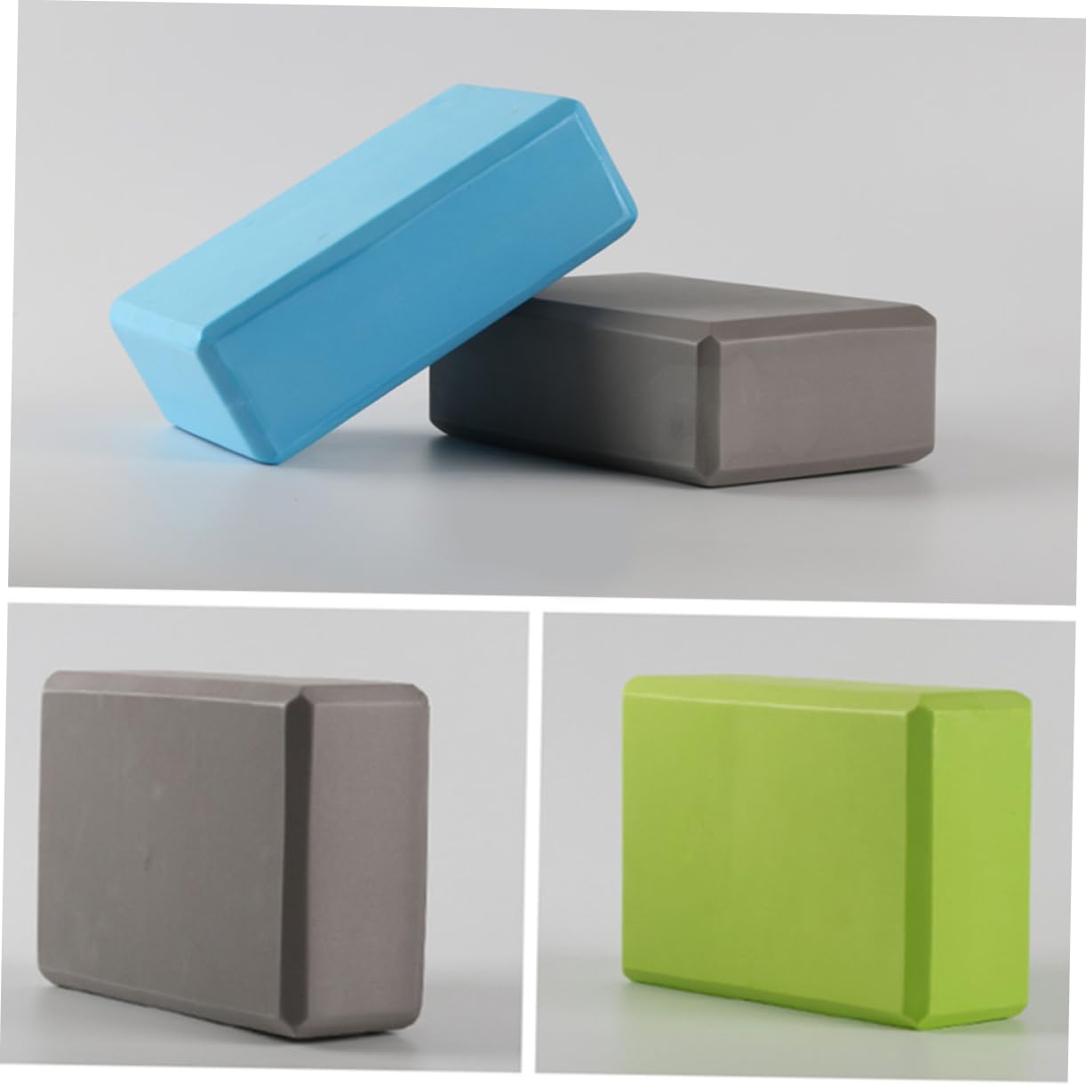 GRIRIW 2Pcs Skid Eva Yoga Blocks High Density Rectangular Cushions for Deepening Stretches for Home and Use Grey Yoga Accessories