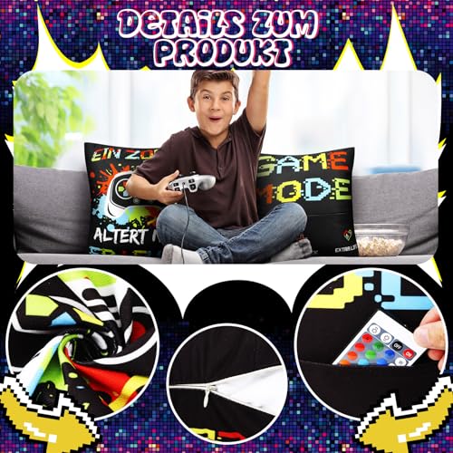 Yamitora Geschenke für Männer,Zocker Geschenk Mann Coole Sachen für Teenager Jungs Mädchen Freunde zum Geburtstag Geschenk Papa Geschenk Gaming Deko Gamer Socken 43-46 mit Männerkissenbezug 45x45cm