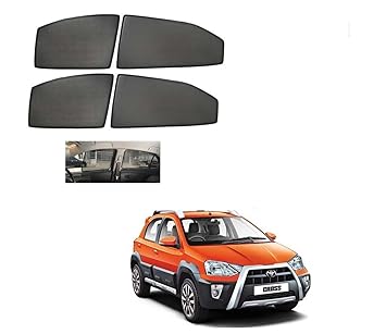 Kozdiko Premium Custom Fit Car Sun Shades Fix Curtains Non Magnetic Mesh Compatible for Toyota Etios Cross