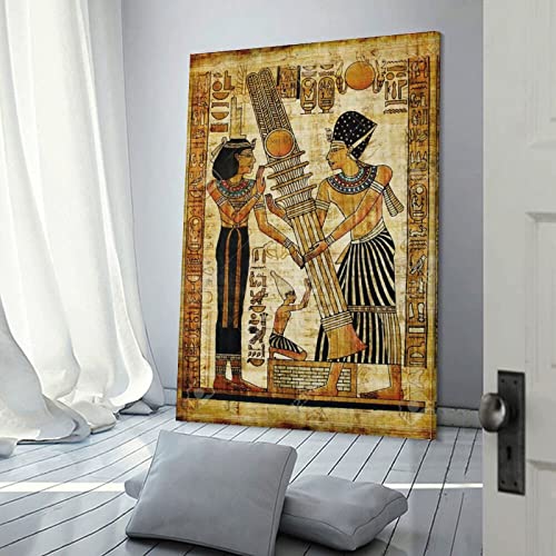 Tomart Art Print Ancient Egyptian Papyrus Hieroglyph Art Print Poster Canvas Painting Posters And Prints Wall Art Pictures For Living Room Bedroom Decor 24X36Inch(60X90Cm) Frame-Style #TOP2