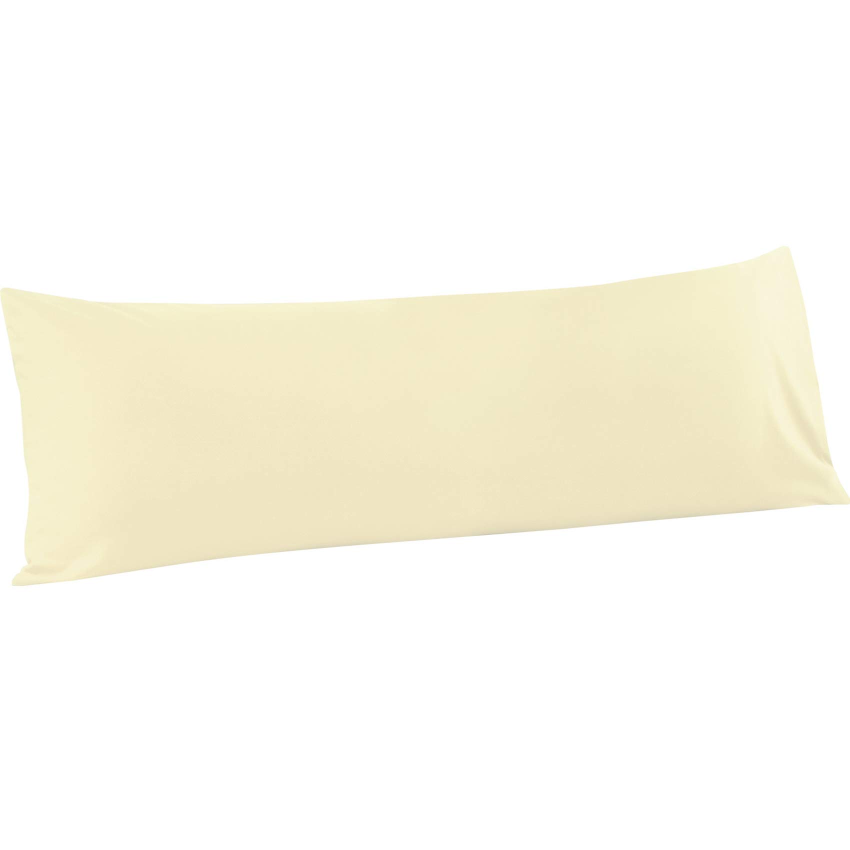 FLXXIE Microfiber Body Pillow Cover, Envelope Closure, Cream Yellow