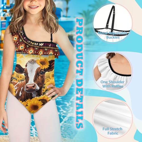 Binienty Summer One Piece Swimsuits for Girls Fashion Beach Ruffled Halter Bathing Suit Sweet Gifts for Daughter Sister4