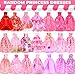 195 Pcs Doll Clothes and Accessories Kit, Include Princess Gowns, Fashion Skirt, Slip Dresses, Tops, Pants, Bikini Swimsuits, Shoes, Crowns, Necklaces, Glasses, Hangers in Gift Box for 11