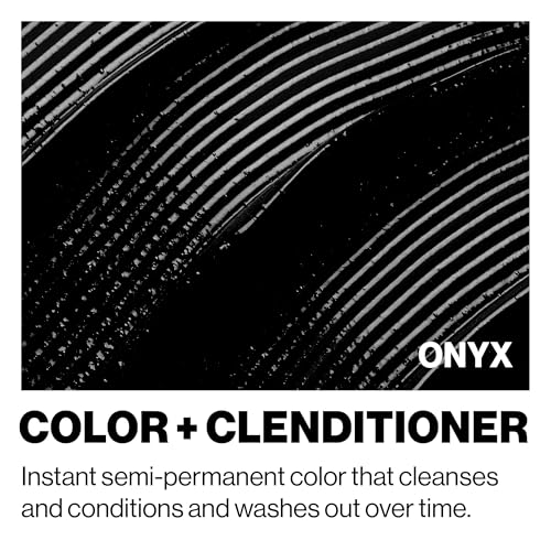 Image of Keracolor Color + Clenditioner 3-in-1 Color-Depositing Conditioner, Gently Cleanses & Conditions, Semi-Permanent Onyx Hair Color, 12 Fl Oz