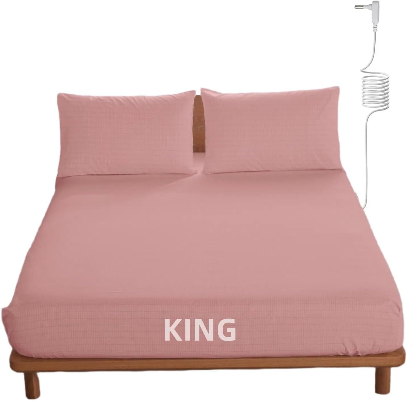 OKOHEY Grounding Fitted Sheets with 15ft Earthing Cord, King Size, 90% Organic Cotton + 10% Silver Fiber, Soft & Breathable Grounded Sheet for Better Sleep and Enhanced Wellness, Pink