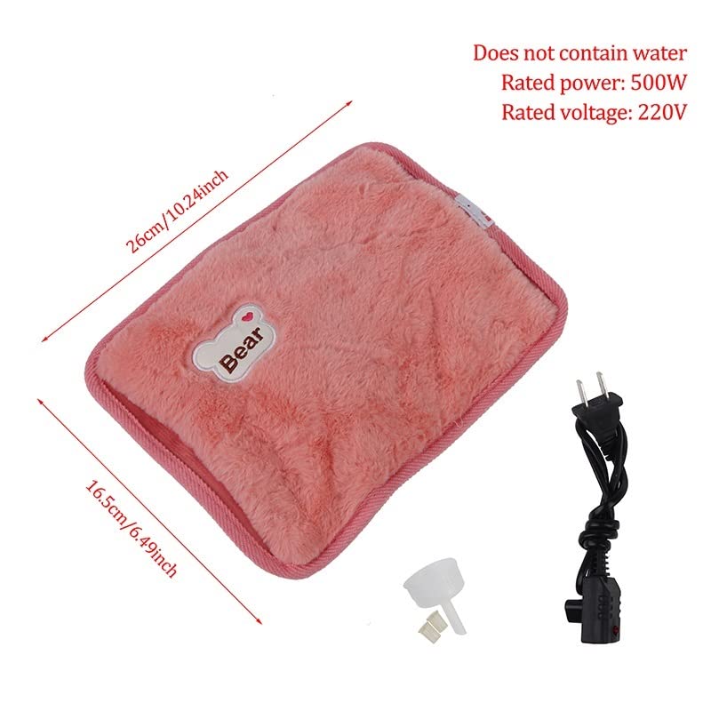 DieffematicRSD Bouillotte 4 Couleurs bouillotte électrique Charge Chauffage Rechargeable Chaleur Sac à Eau Fourrure de Lapin Doux Chauffe-Mains (Color : White)