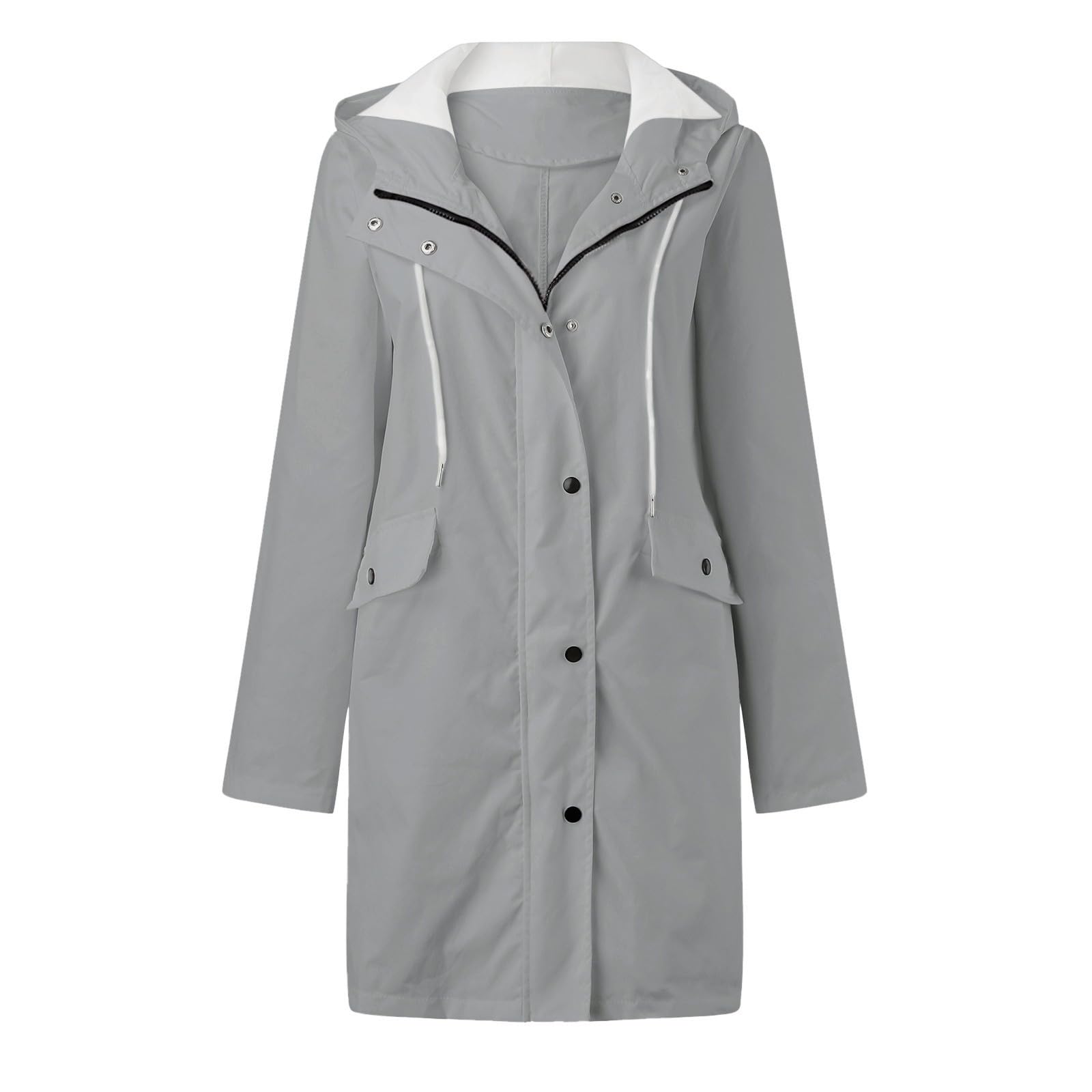 Genérico Chubasquero Mujer Impermeable-Sudadera Con Capucha Para Mujer Abrigo Impermeable Para Lluvia Chaqueta SóLida Para Entrenamiento Chaqueta Impermeable A Prueba De Para Exteriores
