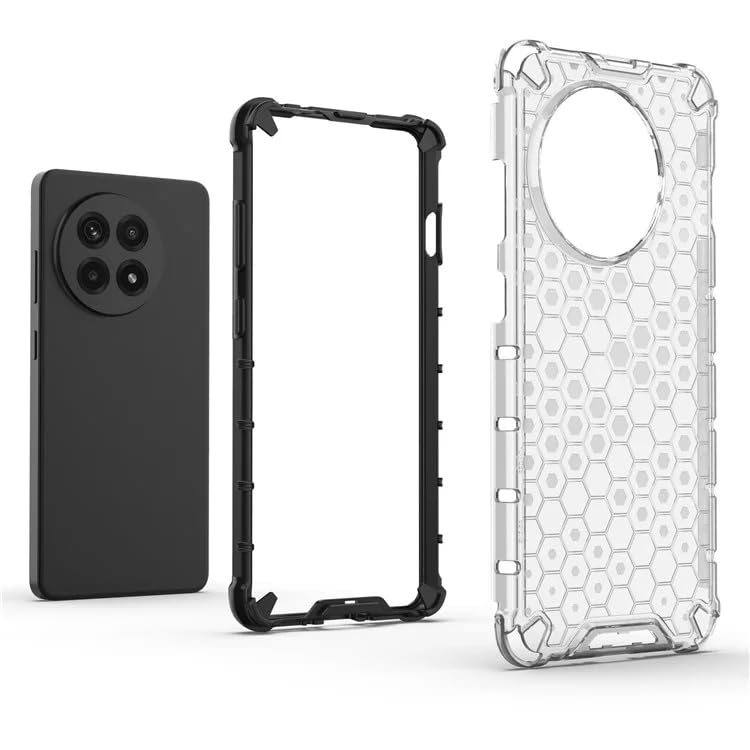 Image of Hard PC Back Case Cover for Oneplus 13R Honeycomb Pattern Anti Slip Ultra Thin Shockproof Reinforced Corners (Polycarbonate|Clear)