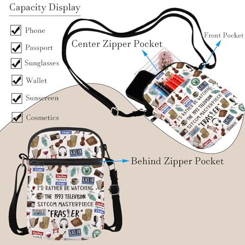 WCGXKO Classic Comedy Show Gift TV Show Merchandise TV Show Inspired Zipper Crossbody Bag For Fans3