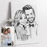 Personalisierte Karikatur schwarz weiß aus Foto | 