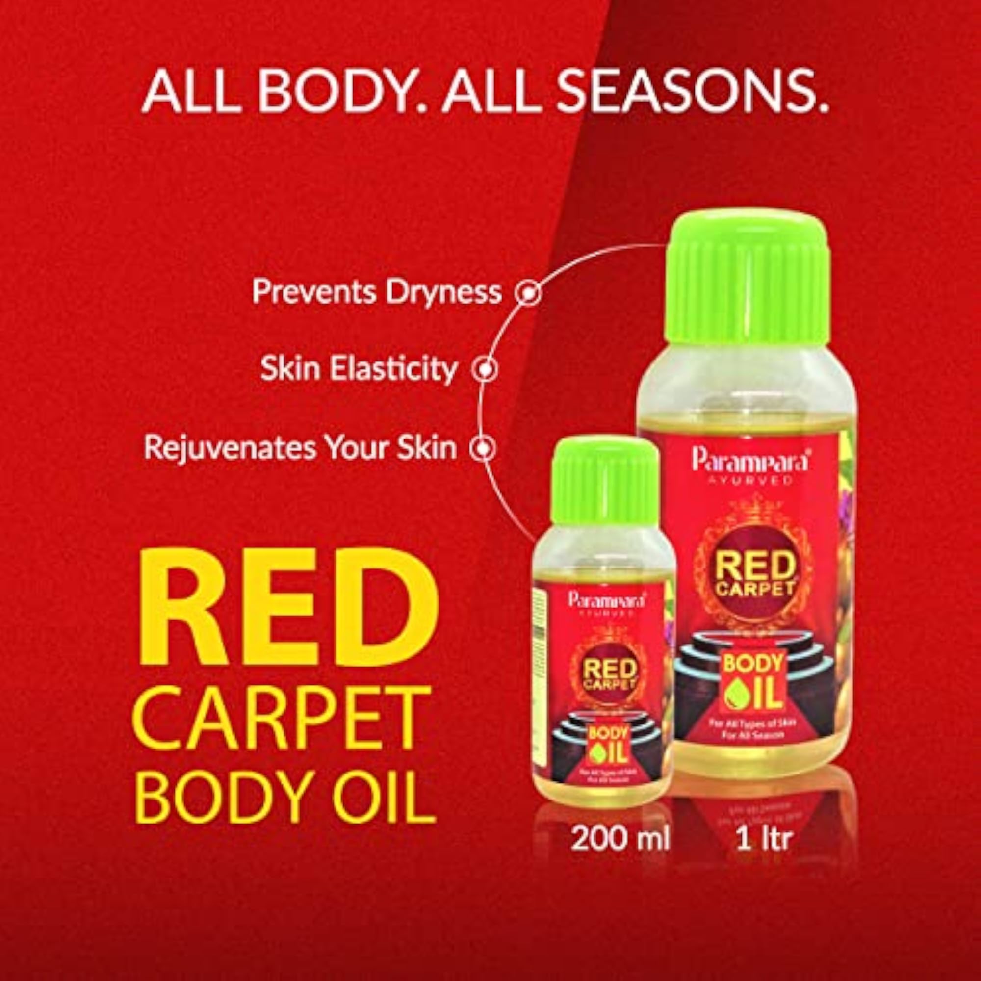 Ayurved Red Carpet Body Oil, Herbal Massage Oil