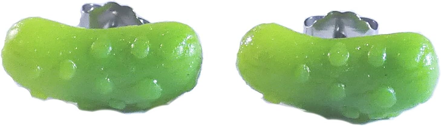 Dill Pickle Earrings - Tiny Food Jewelry