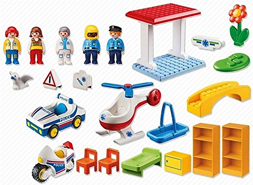 PLAYMOBIL 1.2.3. - Hospital de Emergencia con Seguridad (5046)