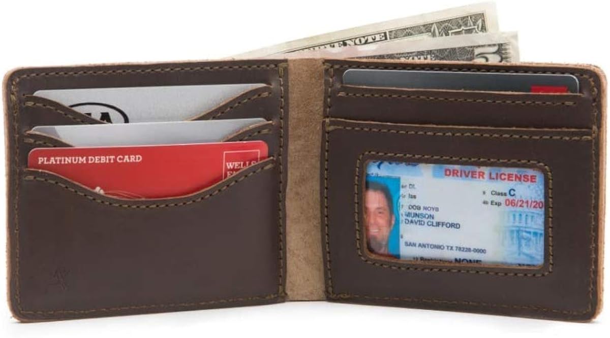 Saddleback Leather Co. Medium Full Grain Leather Bifold ID Window Wallet for Men Includes 100 Year Warranty