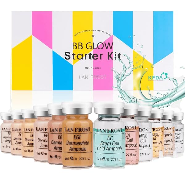 BB Glow Starter Kit Skin Treatment Starter Kit BB Glow Pigments and Vial Facial Serum Kit Hyaluronic Acid Ampoule and Essence Foundation Der Skin Care Serum (bb glow pigment + facial serum)