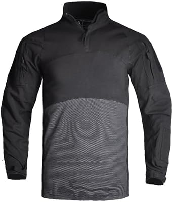 TOMITANY Long Sleeve Military Shirt for Men Slim Fit Airsoft Combat Shirts Cargo Tactical Work Utility Shirts