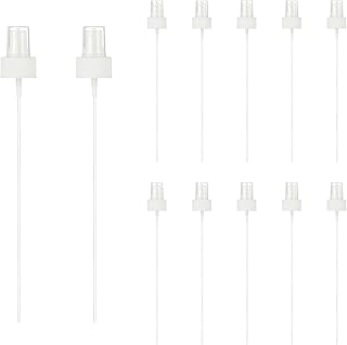 sourcing map Boquilla de pulverización fina, repuesto para botellas de PET de calibre 28, para aceite esencial, cuidado del cabello, belleza del hogar, paquete de 12, color blanco