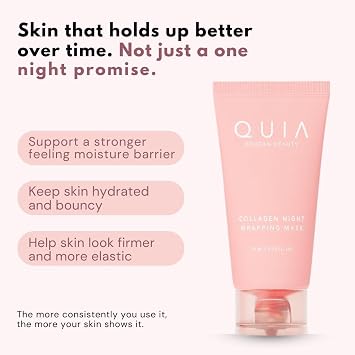 QUIA Collagen Overnight Wrapping Mask - Wake Up to Plumper, Firmer Skin | Peel-Off Korean Beauty Mask, No 10-Step Routine Needed