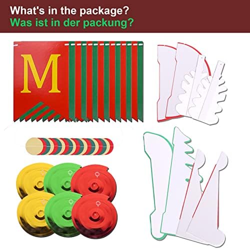 Minicoco Christmas Decorations Set, Paper Christmas Decorations Reusable Party Decoration for Xmas Christmas Winter Festival New Year Home Party Decoration, Wall Ceiling Door Hanging Decor Supplies