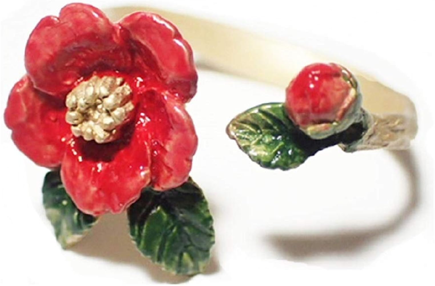 Amazon | パルナートポック リング 花 Palnart Poc 『 椿 フリーサイズ