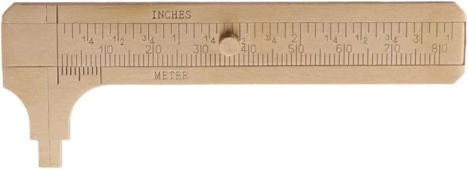 Sliding Brass Gauge Ruler Simgle Scale Measuring Tool 0-80mm 9.7cm/3.8in