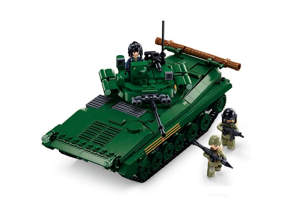 Sluban BMP-2MS Military Tank Building Set, 1/35 Scale Model, 738 Pieces, 3-in-1 Design with Minifigures, M38-B1136