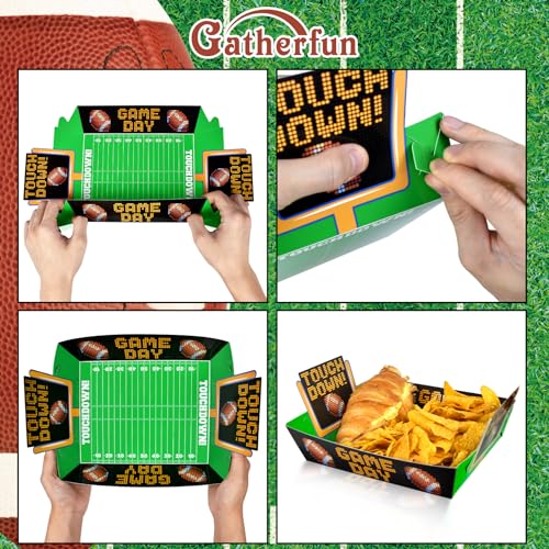 Gatherfun Football Party Supplies Kit for 36: Large Football Food Plates, Disposable Bowls,Food Trays - Ideal Football Party Decorations and Favors for Birthday and Tailgate Partie - Image 7