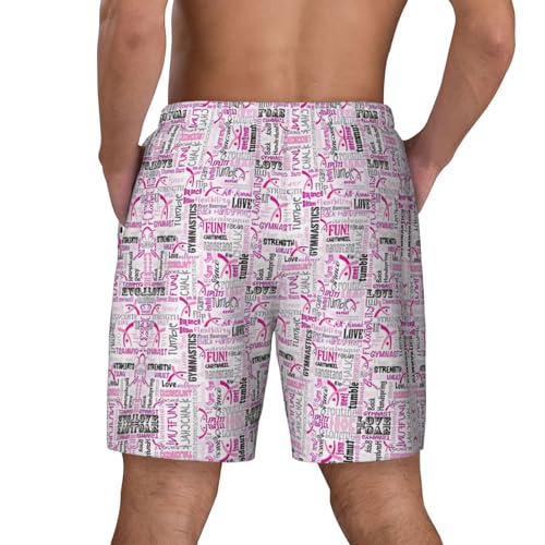 Gymnastics Red Print Men's Bathing Suit Lining Quick-Drying Beach Shorts Anti-Chafe Compression Liner4