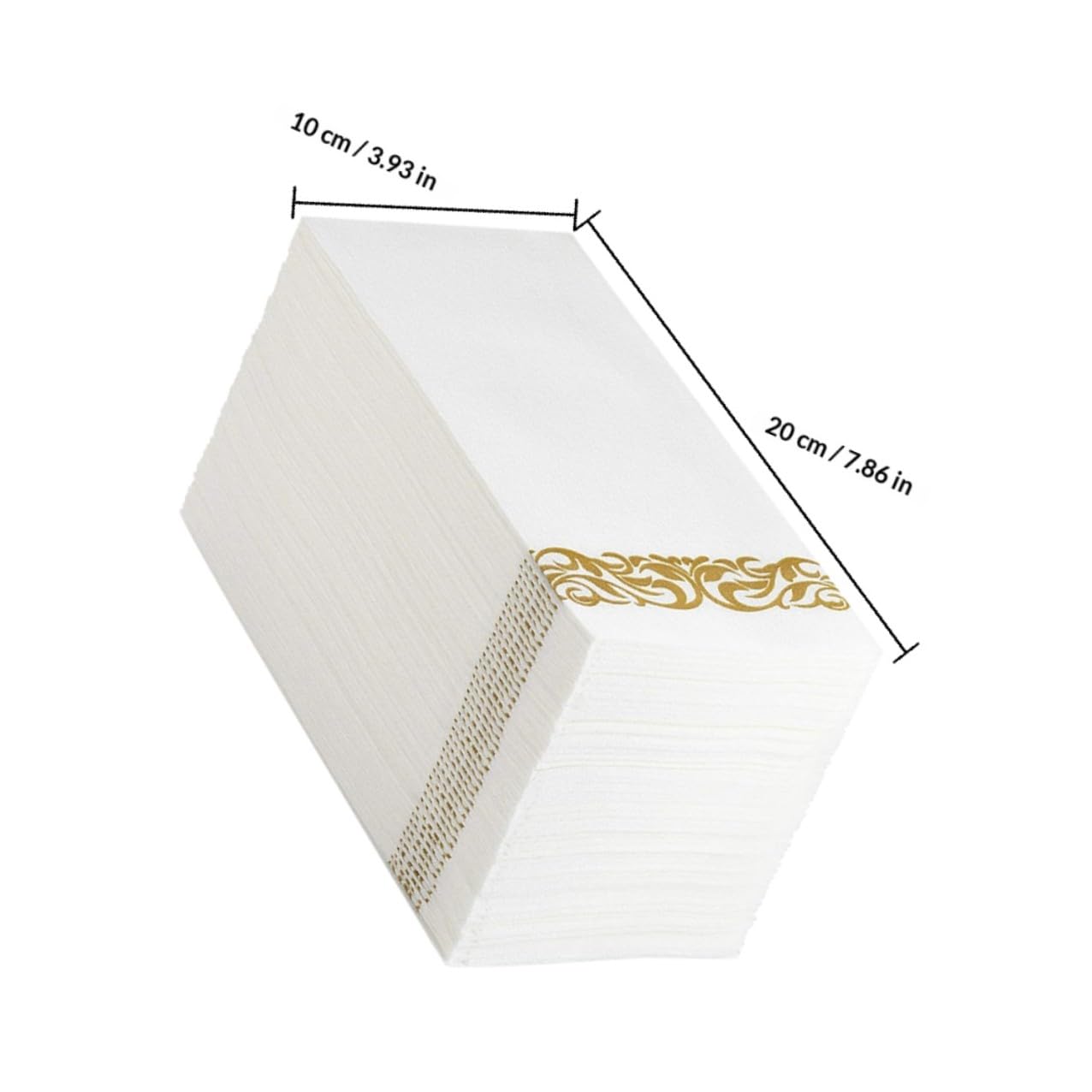 100 Stück Goldene Papierservietten 40x30cm Einweg Gefaltet Luxuriös und Elegant für Restaurant und Bankette Party Servietten