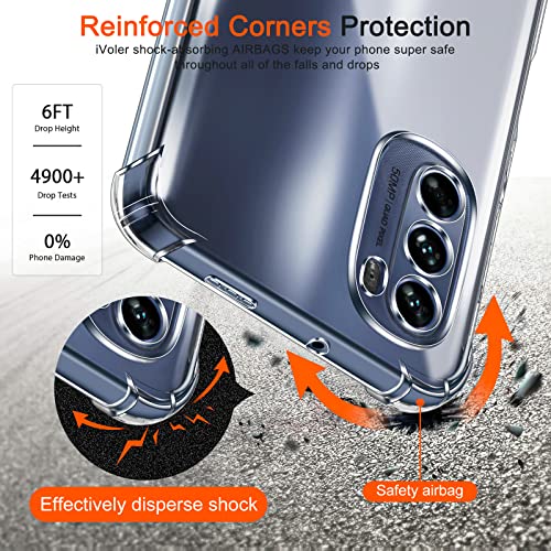 Image of Lustree Back Cover Transparent Case Compatible with Motorola G62 | Clear + TPU Case with 4 Corner Air Cushion Protection & Camera Protection | Slim& Stylus Cover