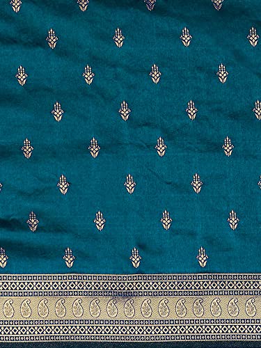 Image of AKHILAM Women's Banarasi Silk Blend Woven Design Golden zari Work Saree With Unstitched Blouse Piece (2PAKHI41 Parent)