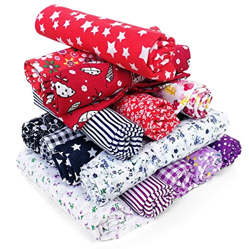 Adkwse DIY Lot de 15 tissus patchwork 100 % coton imprimé pour vêtements, linge de lit, rideaux, nappes, etc. Fait main (50 x 50 cm)