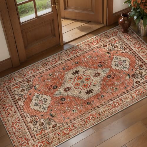 Image of Tangsoo Boho 2x4 Runner Washable Rugs for Entryway, Non Slip Small Area Rug