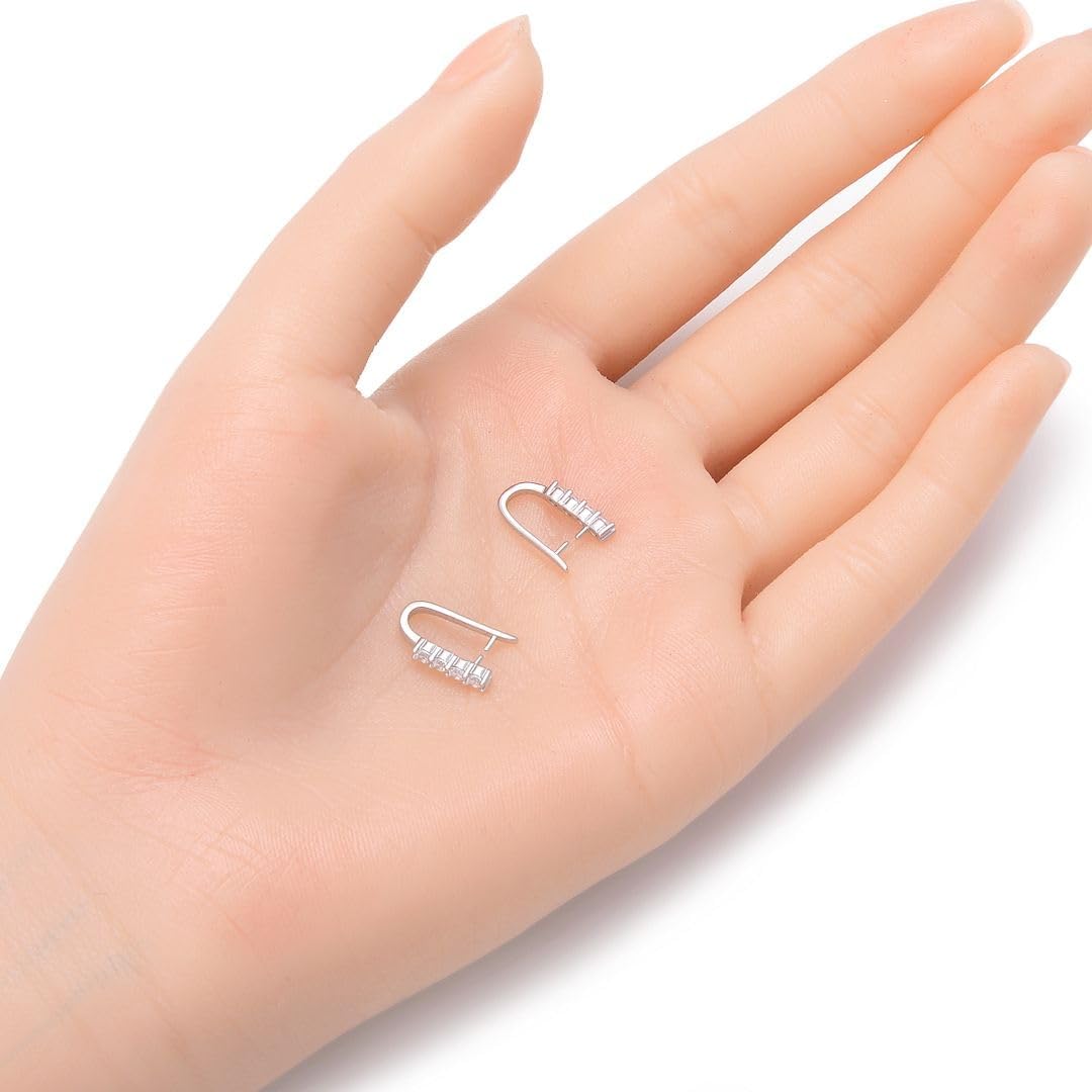 2pcs Adabele Authentic 925 Sterling Silver 15mm Pendant Clasp Pinch Bails Cubic Zirconia CZ Clip Tarnish Resistant for DIY Craft Jewelry Making SS203-3 - Image 2