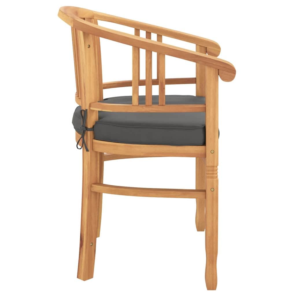 Set di 2 Sedie da Giardino in Legno Massello di Teak