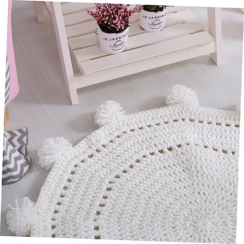 DECHOUS Baby Vloer Speelmat Baby Kinderkamer Decor Bohemian Tapijten Bohemian Tapijt Deurmat Karpetten 9X12 Woonkamer Klaring Badmat Versieren Deurmat Baddeken Harig Wit Boho Rond Tapijt - Afbeelding 4