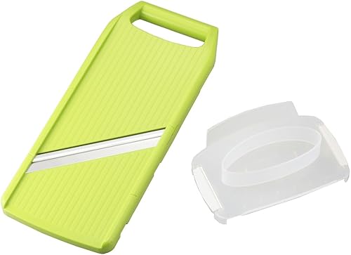 Shimomura Kihan 35949 - Cortadora de repollo entera, bonita cocina, color amarillo y verde, ancho 5.4 x longitud total 13.2 x alto 1.2 pulgadas (5.4