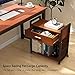Tribesigns Mobile Printer Stand with 4 Rolling Wheels and Storage Drawer, Modern Lateral File Cabinets Printer Cart Machine Stand for Home Office, Metal Frame Cherry
