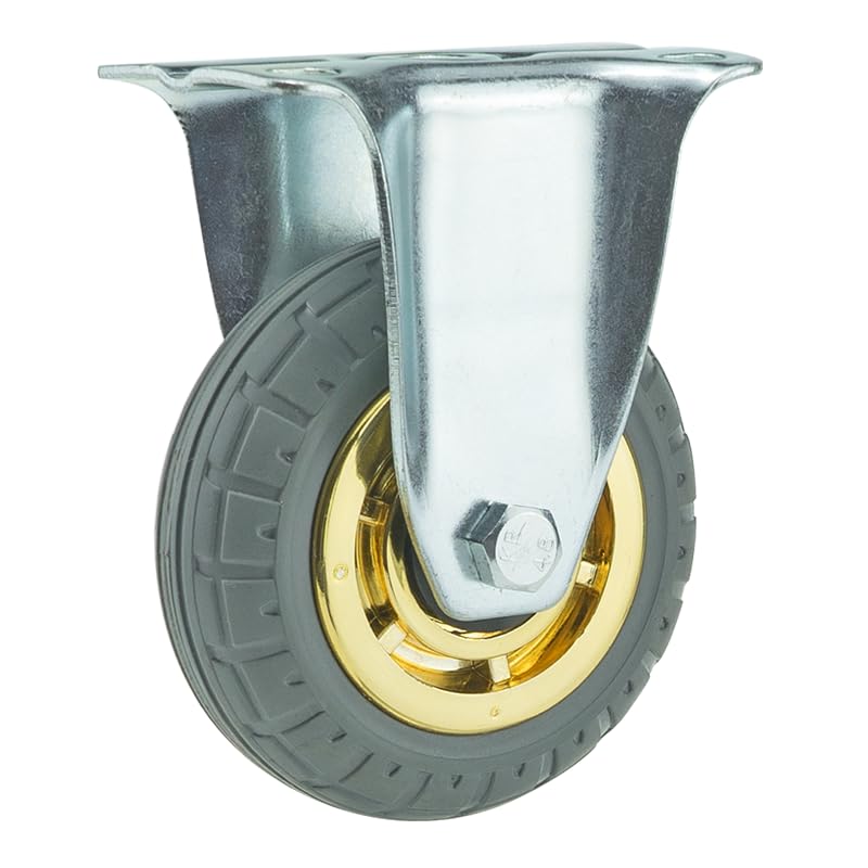 Roue pivotante en C robuste de 7,6 cm - Roue en caoutchouc sans bruit pour meubles, chariots et charges lourdes - Parfait pour les étagères et le transport