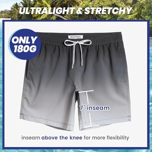 Image of maamgic Mens 7 inch Stretch Swim Trunks Quick Dry Mesh Lining Swimwear Bathing Suits