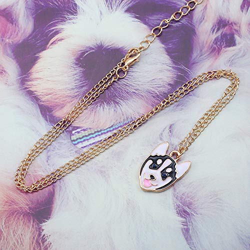 MYANAIL Cartoon Pet Dog Pendant Necklace for Women Husky Shiba Lnu necklace Creative Animal Jewelry Clavicle Necklace for Birthday Gift3