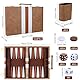 Gesserit Backgammon-Set für 2 Spieler - Klassisches Brettspiel für Erwachsene Mit Hochwertigem PU-Lederetui - Tragbar und Reisefreundlich (Retro-Braun, 11 Zoll)