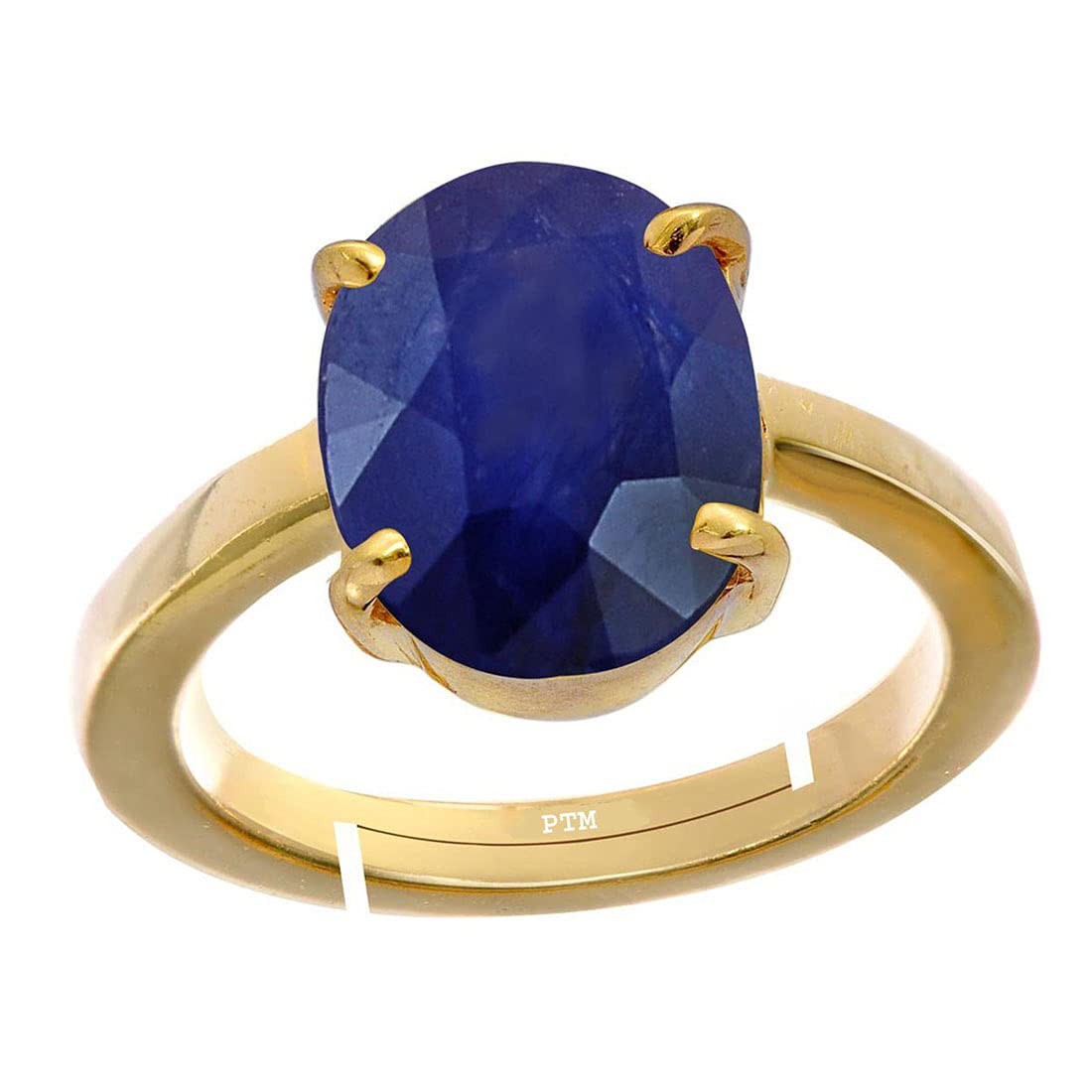ptm Natural Blue Sapphire/Neelam 3.25 Ratti to 10.25 Ratti or 3 Carat to 9.5 Carat Astrological Certified Gemstone Panchdhatu/5 Metals Gold Plated Adjustable Ring for Men & Women-picture-32