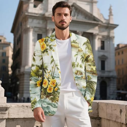 Men's Blazers & Sport Coats One-Button Notched Lapel Casual Suit Jacket Plus Size Business Blazers with Pockets2