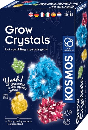 KOSMOS 616755 Grow Crystals - zestaw eksperymentów w hodowli kryształów dla dzieci z wielojęzycznymi instrukcjami (DE, EN, FR, IT, ES, NL)