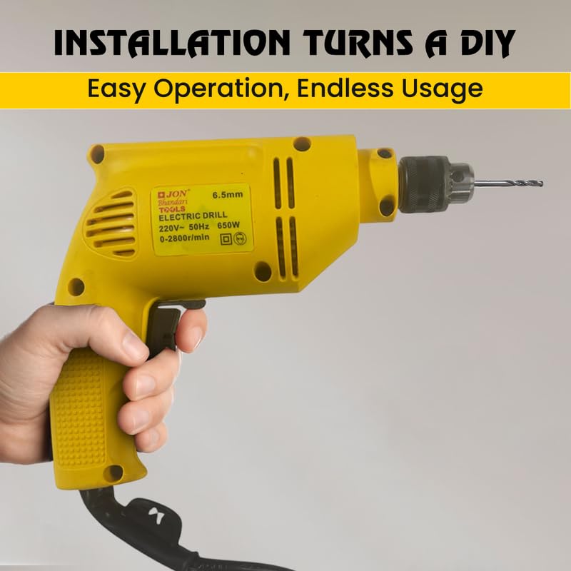 Image of Jon Bhandari Tools Corded Electric Drill Machine - 6.5mm, 650W, 2800RPM, 220V | Variable Speed & Reverse Function | Compact Heavy Duty Power Tool for Wood, Metal, Masonry & DIY Projects