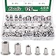 Keadic 126-teiliges metrisches Nietmuttern-Sortiment-Set aus 304 Edelstahl – M3 M4 M5 M6 M8 M10